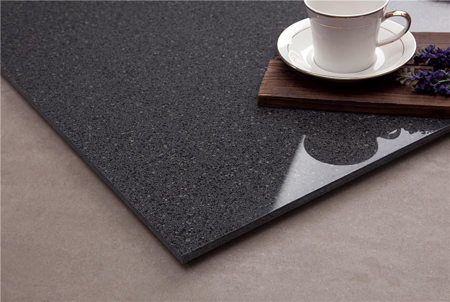 Black floor Polished tiles Spots series VDBKL025T 60x60cm/24x24'