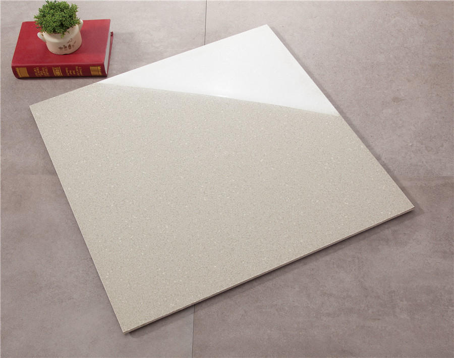 Light gray full body of Polished floor tiles Spots series VDBKL021T 60x60cm/24x24'